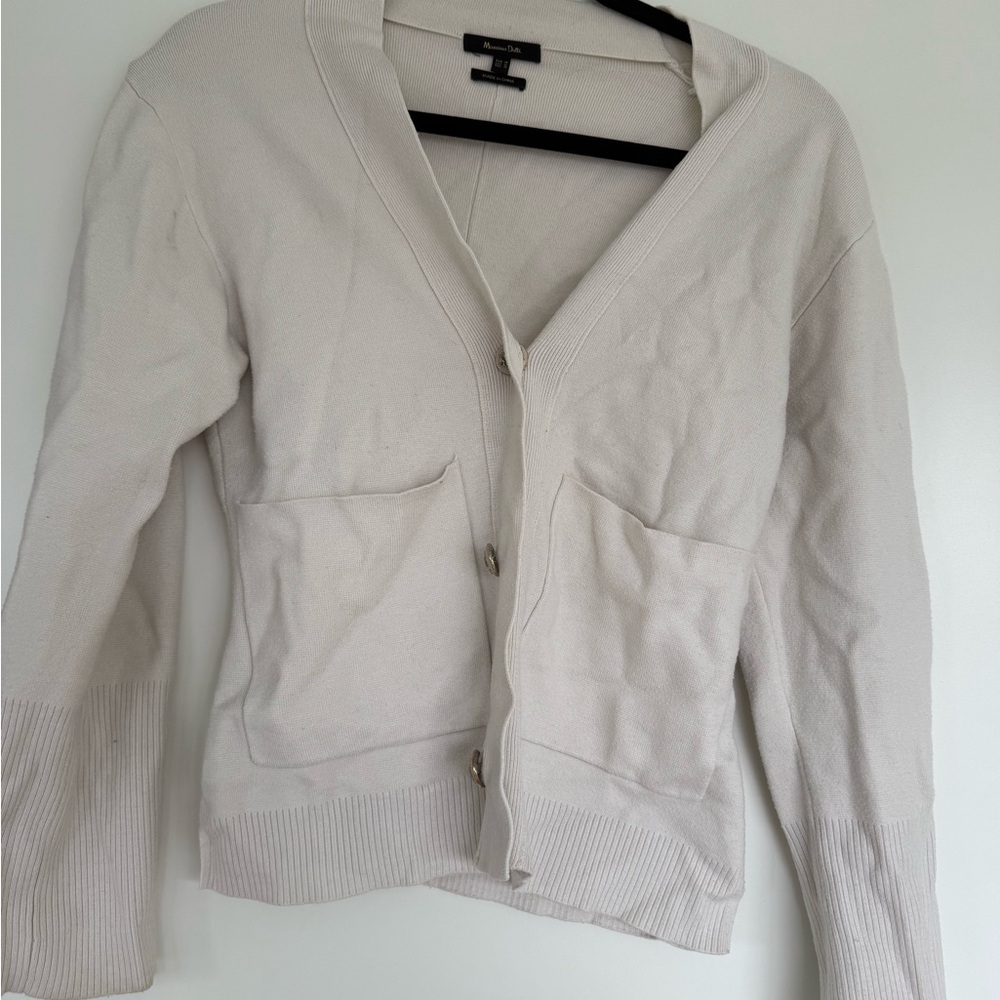 Massimo Dutti Cream Cardigan